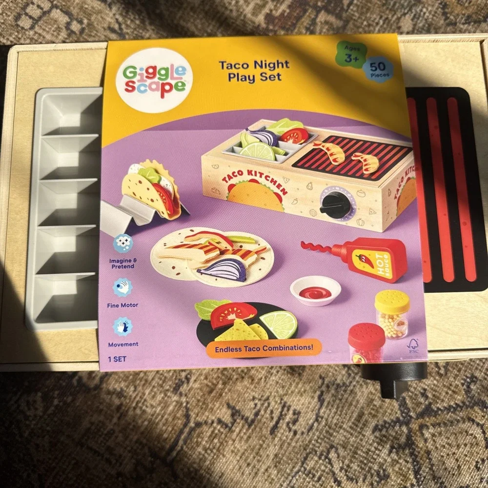 Gigglescape Taco Night Play Set, New, Creative Toy Kitchen, 50 Pieces, Ages 3+